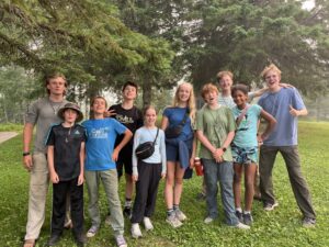 Middle school students at Amnicon.